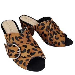 NWOT Sole Society Leopard Print Women's Mules